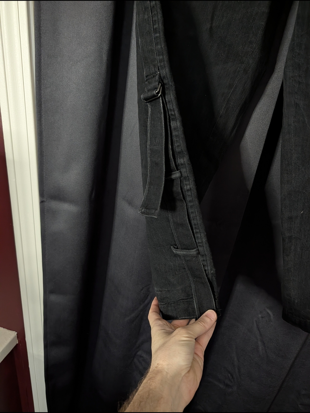 Yohji Yamamoto Men's Black Bondage Strap Buckle Straight-Leg Jeans Japan Sz 2 - Picture 4 of 16